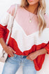 Orange Oversized Chevron Knit Top